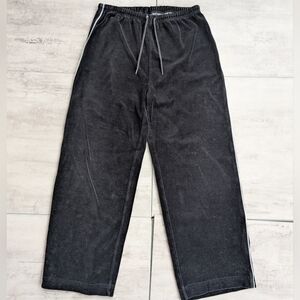 Vintage Y2K Jansport Women's Black Velvet Stretch Jogging Pants Medium